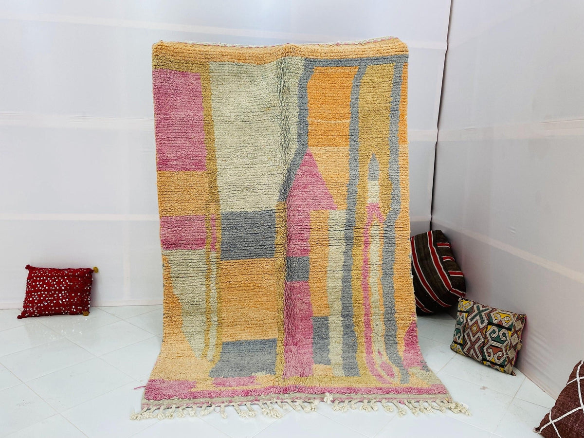 VINTAGE Moroccan Rug, Handmade Rug, Vintage Authentic Moroccan Rug, Abstract Berber Rug,Wool Rug, Sheep Wool Rug, Beni ourain rug - Africancreates